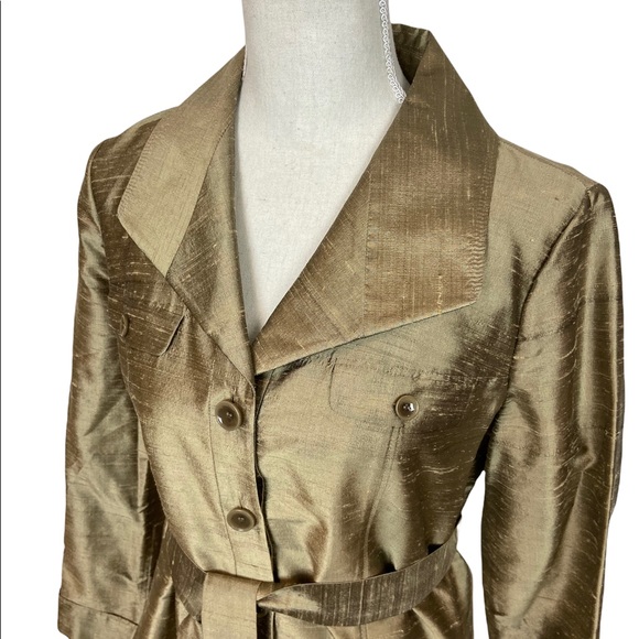 Classiques Entier Atelier 100% Silk Gold Belted Button Down Shirt Size Small - Picture 5 of 10